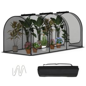 Green 108"x48"x47" Garden Crop Cage with High-Density Nylon Mesh, Plant Protection Tent with Zippered Doors for Vegetables & Flowers