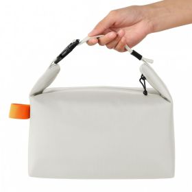 Portable Mini Insulated Storage Bag, Waterproof Oxford Cloth Cooler & Warmer Lunch Bag, Compact Outdoor Carry Insulated Pouch (Color: Beige)