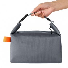 Portable Mini Insulated Storage Bag, Waterproof Oxford Cloth Cooler & Warmer Lunch Bag, Compact Outdoor Carry Insulated Pouch (Color: Gray)