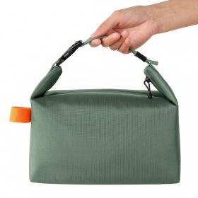 Portable Mini Insulated Storage Bag, Waterproof Oxford Cloth Cooler & Warmer Lunch Bag, Compact Outdoor Carry Insulated Pouch (Color: Green)