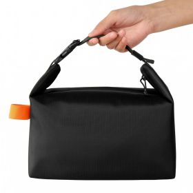 Portable Mini Insulated Storage Bag, Waterproof Oxford Cloth Cooler & Warmer Lunch Bag, Compact Outdoor Carry Insulated Pouch (Color: Black)
