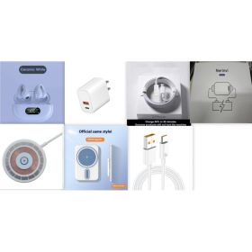 Power Bank Magsafe Magnetic Wireless Charger 5000 MA (Option: White set-5000 MA)